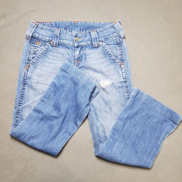 Vintage Y2k True Religion Low Rise Premium Wash Flare Sammy Jeans - Picture 5 of 10